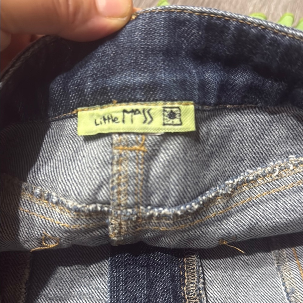 Little Mass Denim Skirt with Green Ruffle - Picture 5 of 5